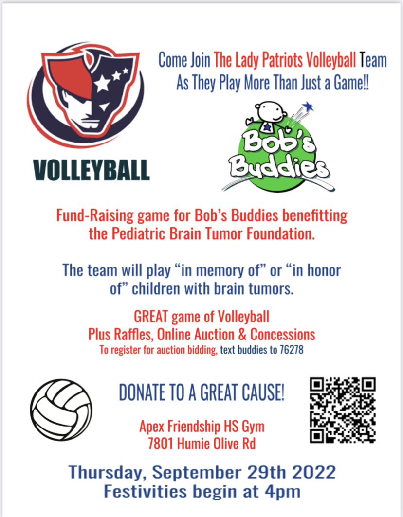 AFHS_PAC's tweet photo. Big night tonight! Varsity football and Lady Patriots Volleyball fundraiser game for Bob’s Buddies! Grab those All sports passes and support both! Details on the charity event: https://t.co/fuMhes7x3r Need passes: https://t.co/JOmibjiuKK #PatsFam https://t.co/b0GGwFYHIt