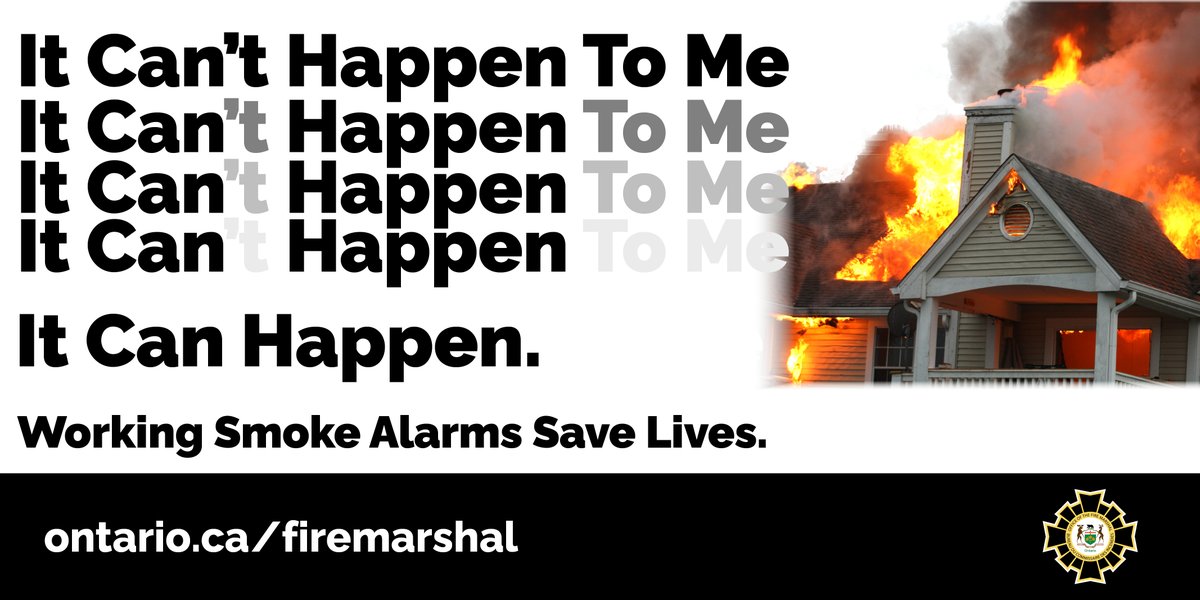 ONFireMarshal's tweet photo. It can't happen to me. It’s can’t happen to me. But it can happen. Working #SmokeAlarms save lives. 
#FireSafety https://t.co/84mp3oRY6X
