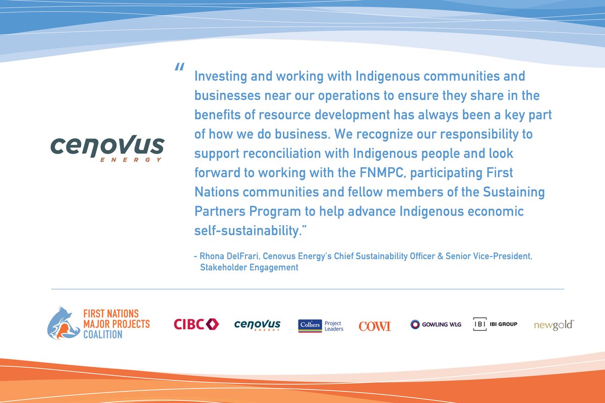 The First Nations Major Projects Coalition (@fnmpc) is pleased to announce Cenovus Energy Inc. (@cenovus) as a new member of its Sustaining Partners Program. globenewswire.com/news-release/2…