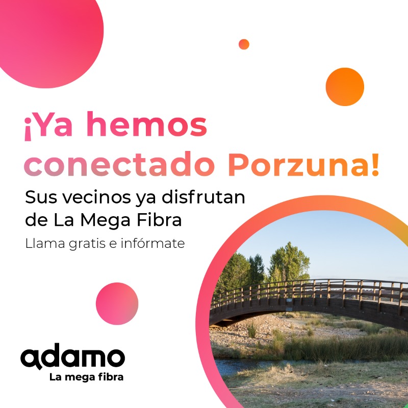 adamo_es's tweet photo. ¡No lo sabías! En #Porzuna ya están #MegaConectados ⚡
Los vecinos de la zona de Porzuna ya pueden disfrutar de la conexión de 1.000Mb gracias a La #MegaFibra 🚀 La fibra más veloz!! Ya estás tardando en conectarte 😎
+Info al 900 651 605 📞
