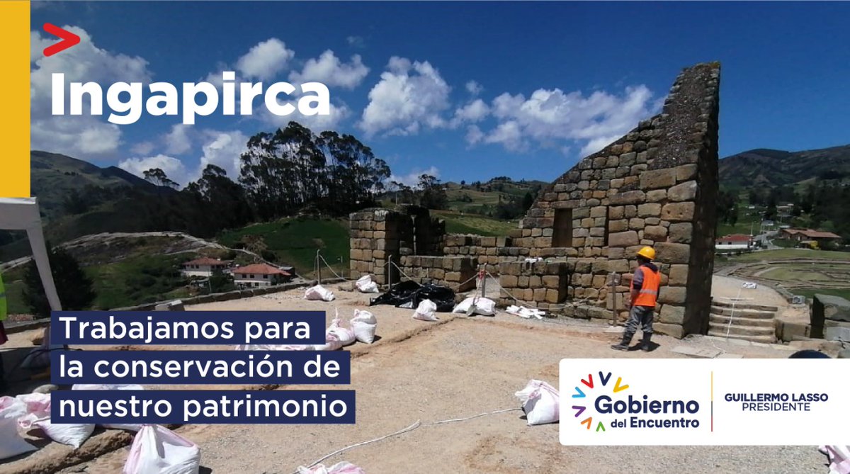 🏺Recordamos que en el <a href="/ComplejoIngapir/">Complejo Arqueológico Ingapirca</a> se llevan a cabo labores de conservación en la Elipse y Barranco de este patrimonio. Proyecto financiado por el Fondo del Embajador para la Preservación Cultural, por lo que pedimos disculpas a los visitantes por las molestias causadas.