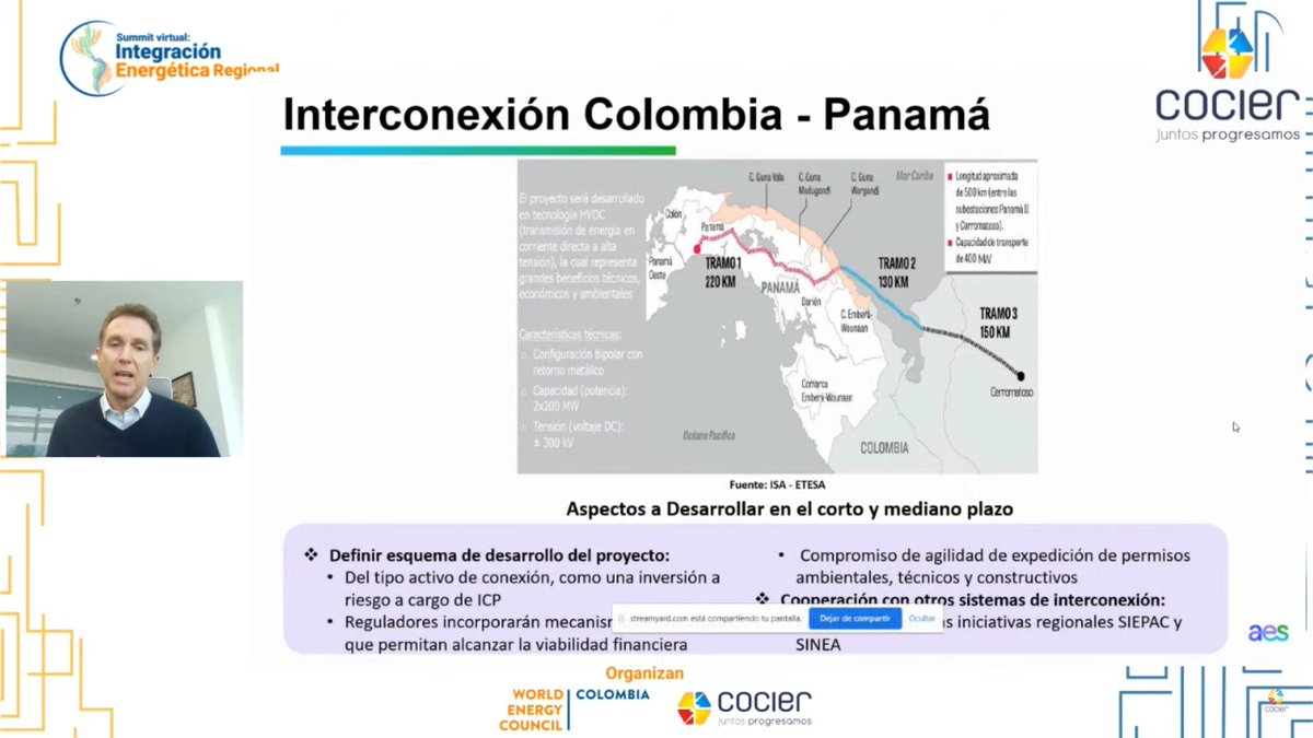 WEC_COLOMBIA's tweet photo. #SummitVirtual | Continuamos con la presentación de Federico Echavarría, Gerente @AES_Colombia , nos acompaña en el panel Oportunidades en el mercado energético regional

Estamos de la mano con el @COCIER_ #UnimosEnergíasparaelcambio https://t.co/98jexPaAru