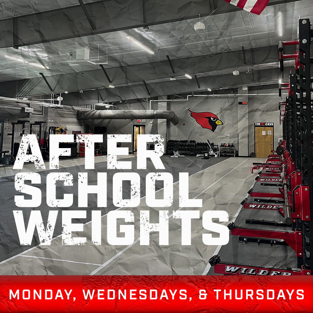 GhvSchools's tweet photo. The weight room is empty now but not for long! After school weights will begin taking place on Mondays, Wednesdays, and Thursdays from 3:35-4:45. We're excited! https://t.co/VY9e7aXGBW