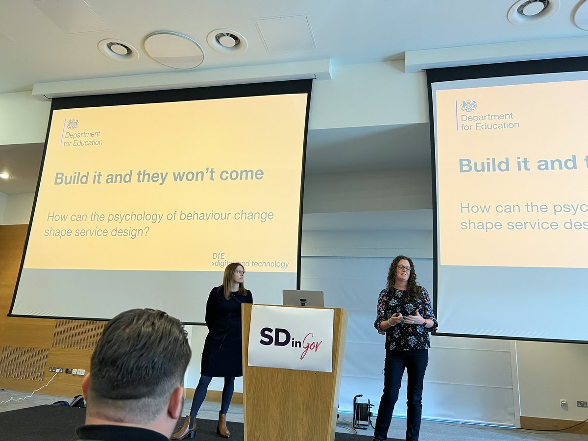 Big thanks to <a href="/sophiedennis/">Sophie Dennis</a> for coming into our community to encourage designers to speak at conferences. Amazing to see <a href="/judewebby/">Jude Webb</a> on the stage talking about the work 🙌. Design imperative being met at <a href="/SDinGov/">SDinGov</a>
