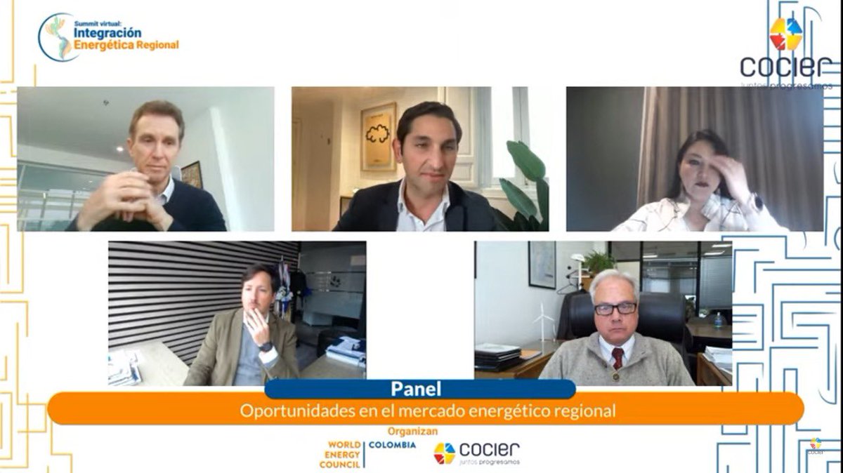 COCIER_'s tweet photo. #SummitVirtual |Avanzamos en nuestra jornada académica. 

✅Continuamos con el panel: Oportunidades en el mercado energético regional, moderado por @MLoteroRobledo Ex Viceministro de Minas y Energía de Colombia.

@WEC_COLOMBIA https://t.co/z2guZyxNxX