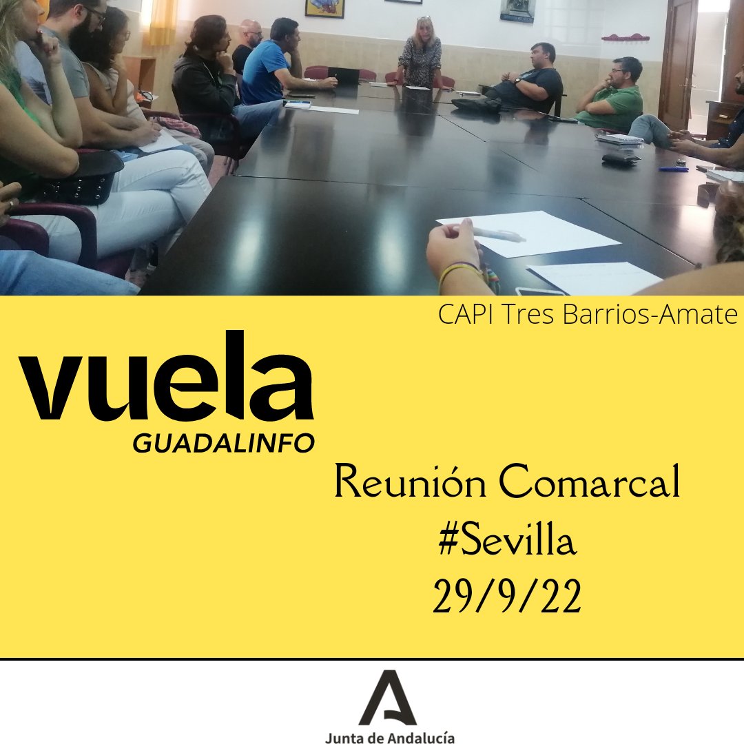 Hoy hemos mantenido una reunión comarcal de trabajo, entre compañer@s Agentes de Innovación Local y nuestra dinamizadora territorial <a href="/Cmota/">Carmen Mota</a> de @VuelaGuadalinfo en <a href="/CGTRESBARRIOS/">Punto Vuela Tres Barrios Amate</a>
#Vuelaguadalinfo
"El trabajo en equipo es la habilidad para trabajar juntos hacia una visión común"