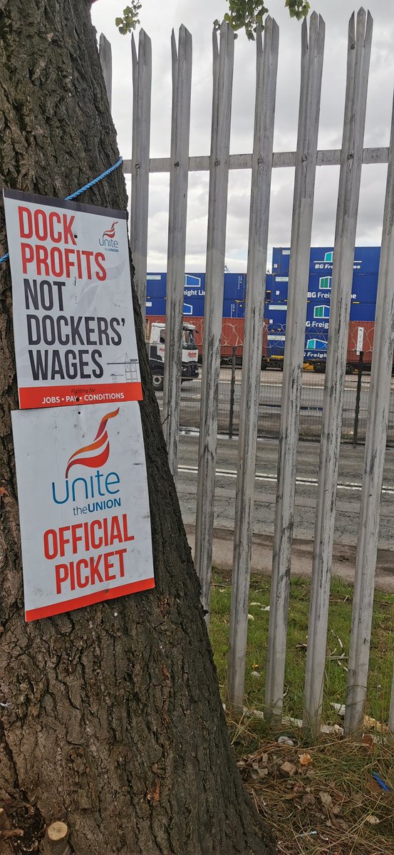 UsdawK227's tweet photo. Great road trip down to #LiverpoolDocks this afternoon to send solidarity from the Shopworkers of @UsdawUnion to the @Unite_NorthWest Members on strike there!

We stand with you, Comrades!

YOU WILL WIN!

@unitetheunion #Solidarity #LiverpoolDocksStrike https://t.co/2YUekVHHLq