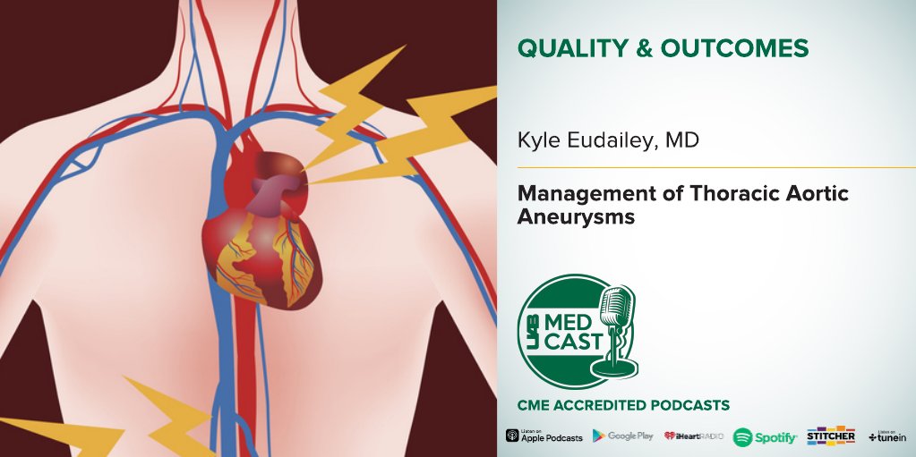 UABCVI's tweet photo. .@KyleEudaileyMD, an expert in aortic surgery, discusses the guidelines that he considers when weighing the patient-specific risks of surgery vs. surveillance.  https://t.co/lUpQbmQ6Oy 

#MedCast #podcast #CME https://t.co/2YyfY931QH