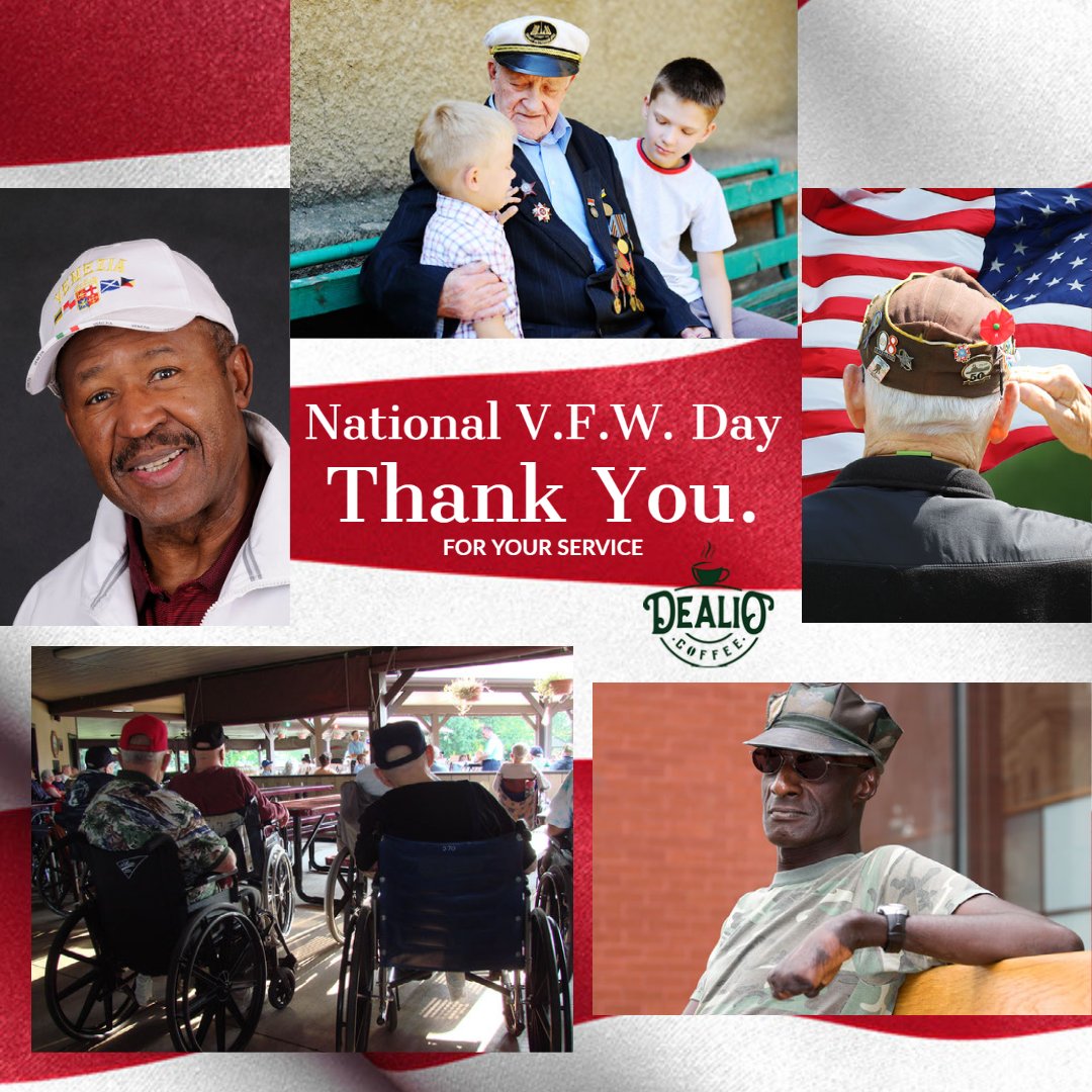 DealioCoffee's tweet photo. Every year on September 29, National V.F.W. Day is observed. we honor the dedication &amp; sacrifice made by veterans who served the USA. Veterans of Foreign Wars group that was founded to assist American service members who had fought in foreign conflicts, expeditions, or campaigns. https://t.co/iQbD6if5UB