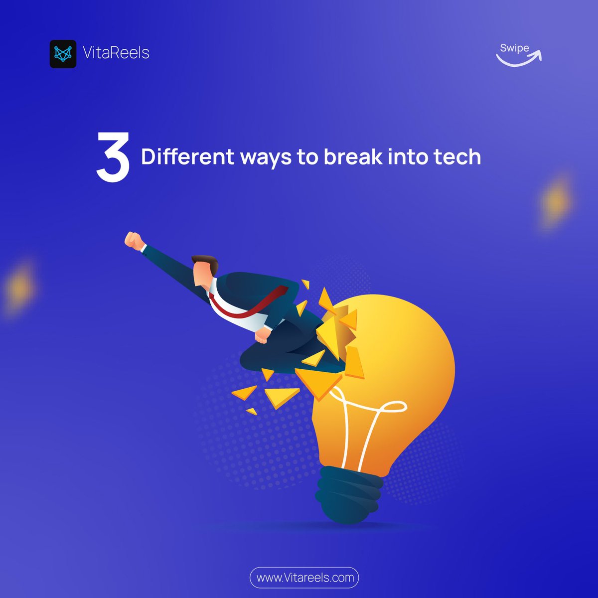 vitareels's tweet photo. Lots of people have dreams of changing their careers to tech and here are some of the ways you can achieve that.

#vitareels #techjobs #web3 #crypto #recruiters https://t.co/e75K6HUScu