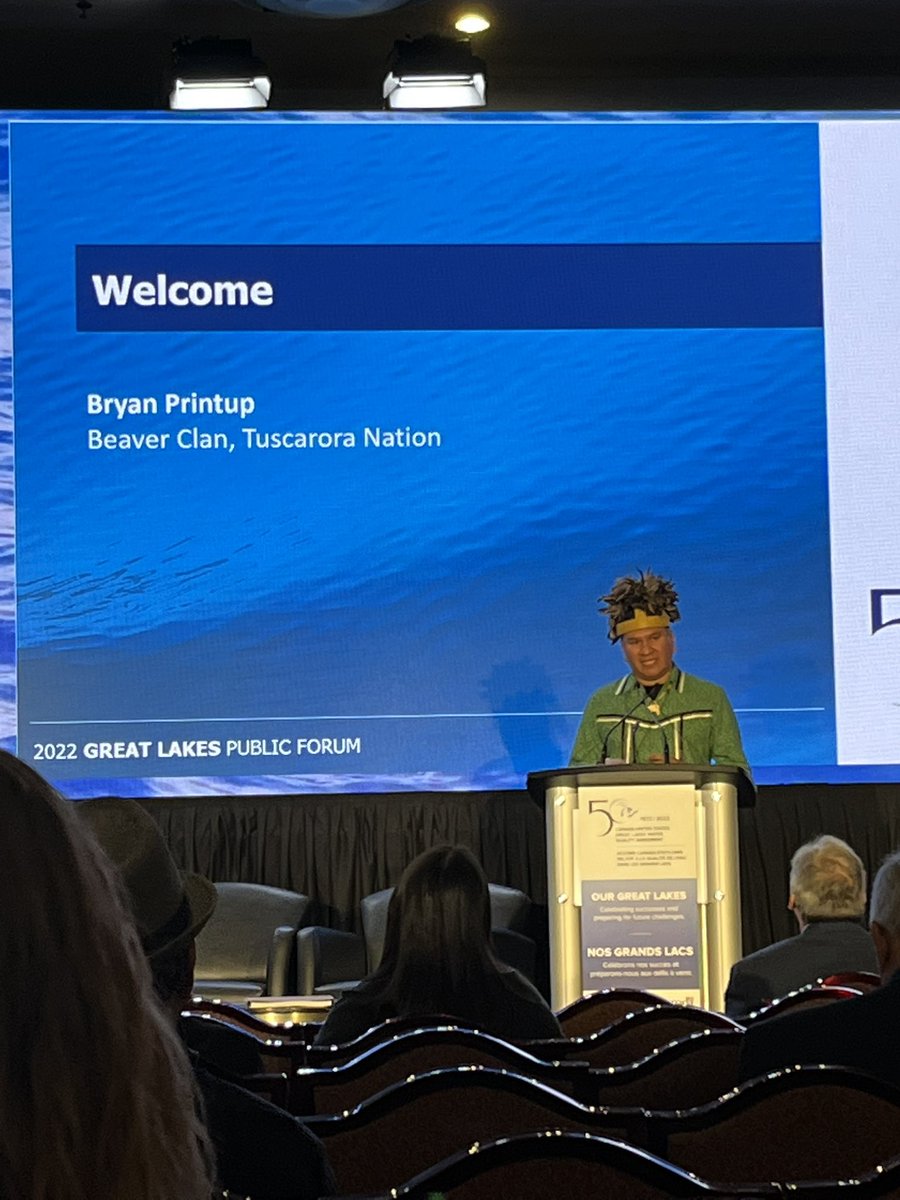 Day 3 of the #GreatLakesForum opened will Bryan Printup of the Tuscarora Nation reminding us to start our days in gratitude and with thanks for the living beings with whom we all share this world.