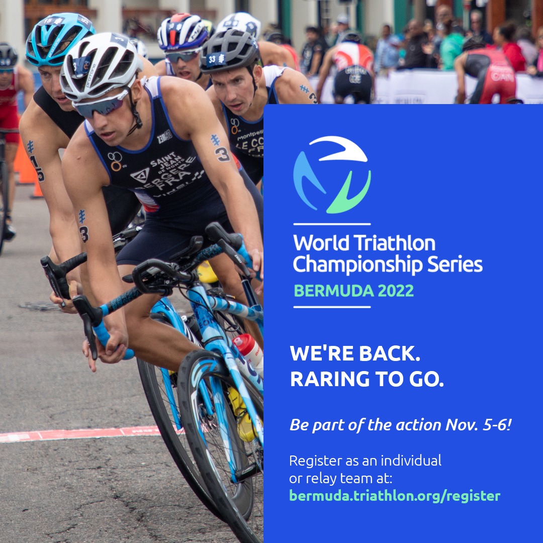 📣 World Triathlon is back + Age Group Athlete Registration is open! 🏊🚴‍♂️🏃‍♀️ The World Triathlon Championship Series returns to Bermuda Nov 5 - 6. Join us alongside hundreds of int'l and local participants racing their way to glory on the famed blue carpet! bermuda.triathlon.org