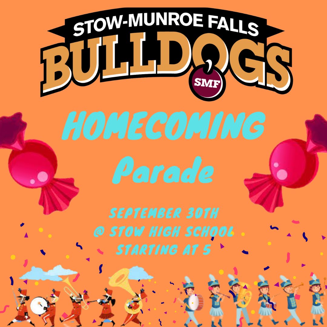 The Stow-Munroe Falls Homecoming Parade will take place this Friday starting at 5! Just a reminder Graham Road will close at 4:45. 🚒🚙🚶‍♂️
