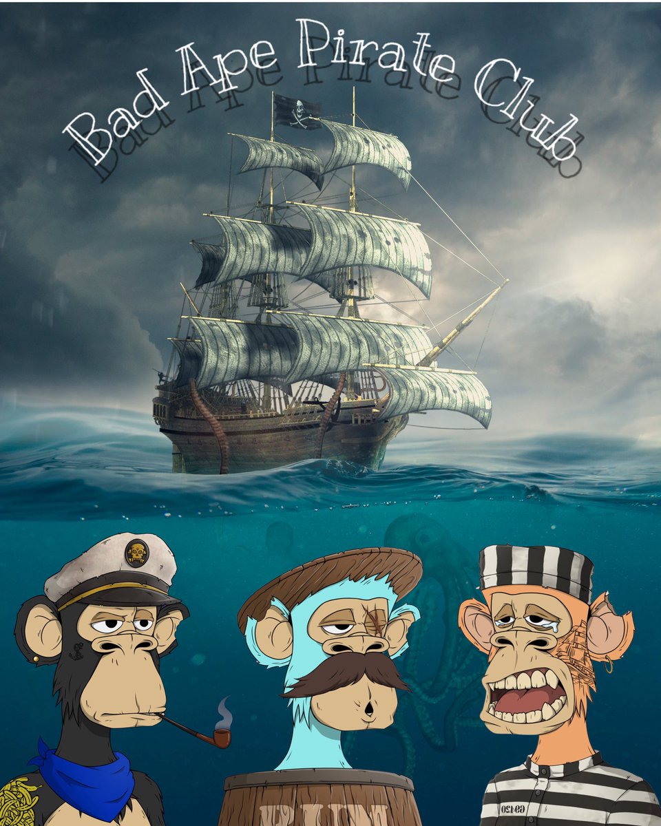 spm1147's tweet photo. @BombNFTs Ahoy me hearty, it's gotta be #BAPC

**OOO OOO AAARRR AAARRR**

🔥Mutants are aboard
💥AwesomeCommunity
💥IRL Rum 
💥IRL Coffee

#PirateApes #MutantPirates 
#PiratefollowPirate #BAYC #JointheCrew #MAPC
@BadApePirates https://t.co/9Sy34dcznU