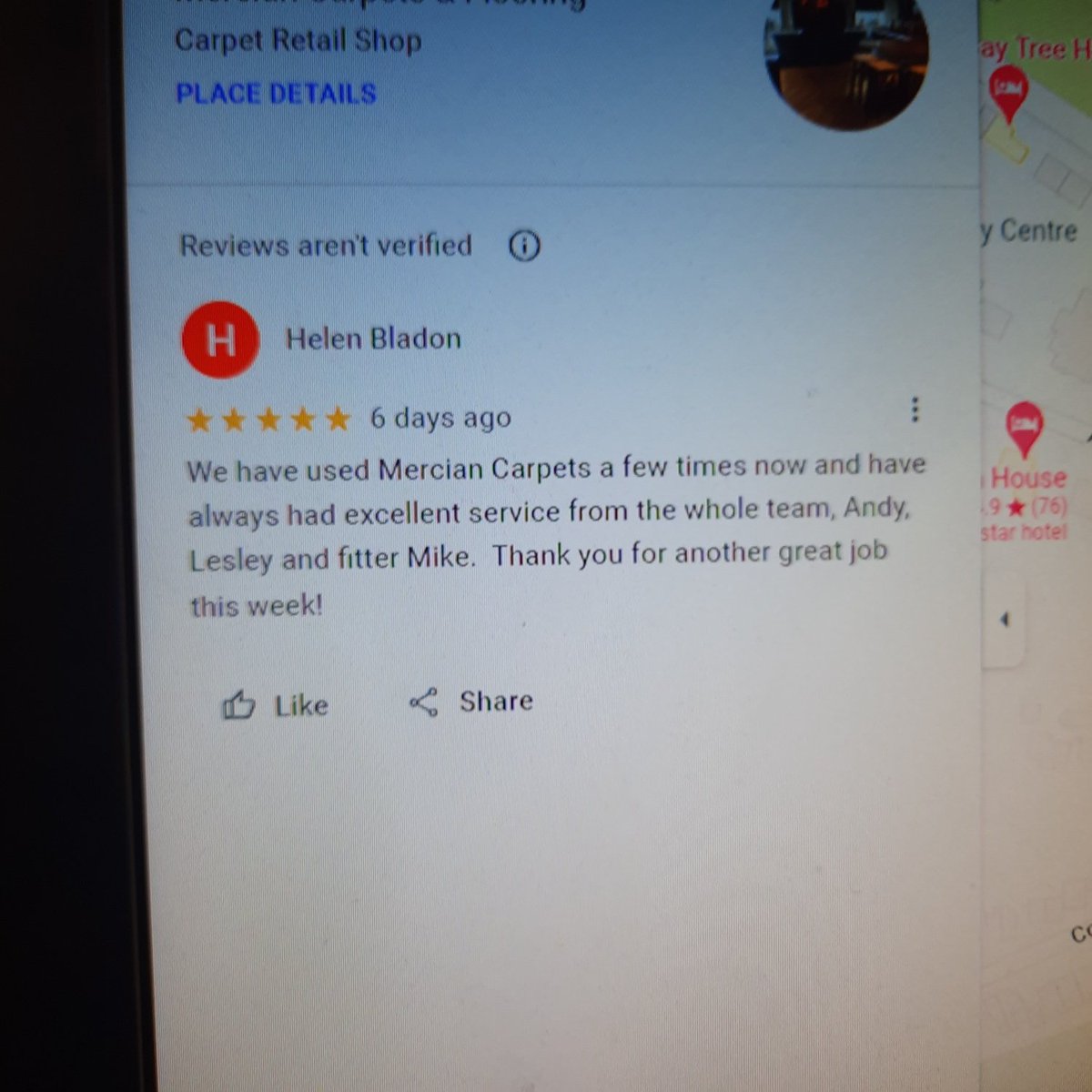 Another Great google review! from a happy customer - Surgery floor looked fantastic Helen!!