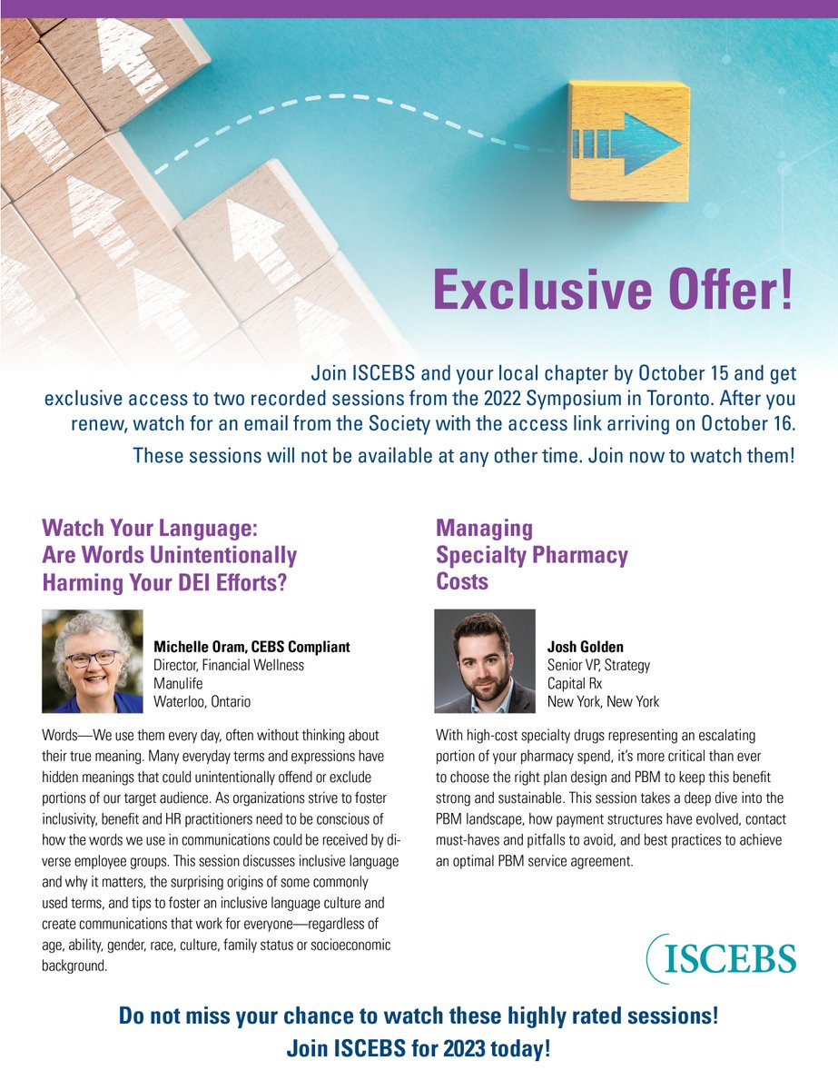 ISCEBS's tweet photo. We are excited to roll out this exclusive offer to members who join or renew before October 15th. Get special access to two highly rated sessions from the 2022 Symposium in Toronto. Join or renew today: https://t.co/npL8BaC0e6 https://t.co/BKizeKJ5K6