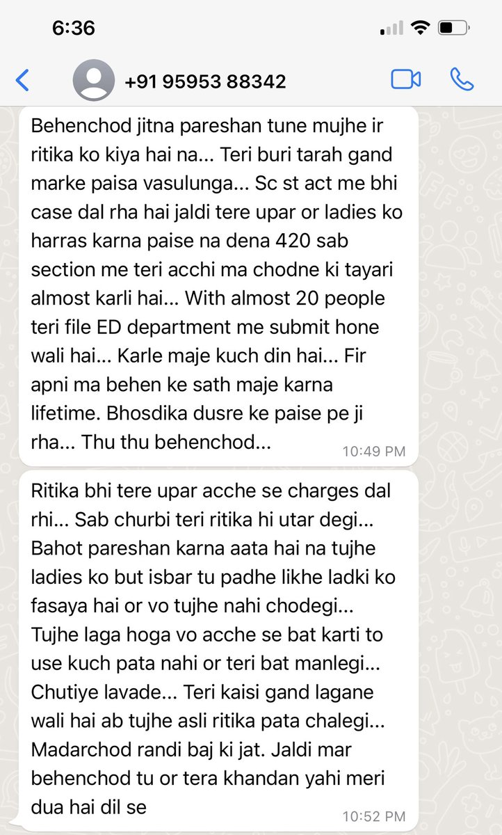 AvaneeshParasar's tweet photo. @kumbhare_anurag @Dwalsepatil @AmitShah @nagpurcp Please check more threatening msgs from @kumbhare_anurag Anurag Khumbhare and his wife Ritika Mehar . They wanted to kill my mother and sister else I needed to pay him. Please see chats from his number how he wants to extract money from me else he will trap me in fake FIRS https://t.co/gvYt39u8KO