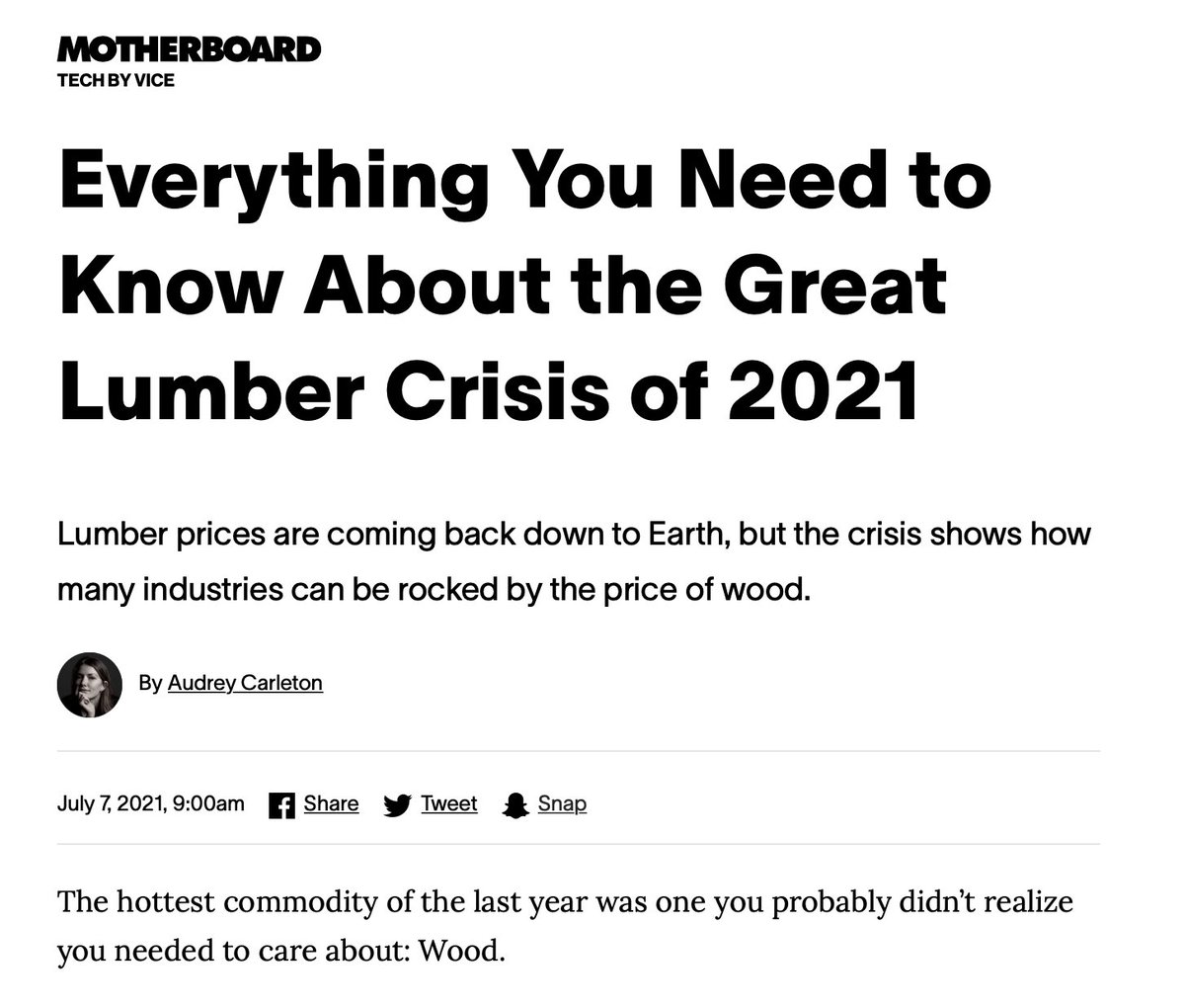 on Twitter "Remember the Great Lumber Crisis of 2021