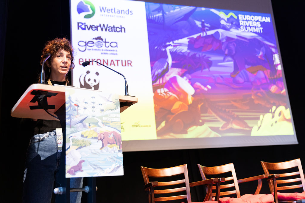 We are here not just to talk about the problems but to acknowledge them & listen to river activists which solutions exist for #riverprotection & to celebrate rivers' uniqueness, says @WetlandsEurope's Yurena Lorenzo, opening the European #RiversSummit. #ForNature #RestoreNature