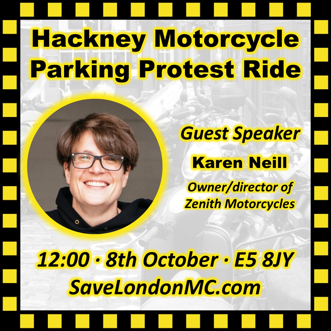 Looking forward to hearing from Karen Neill of <a href="/zenithmotorcycl/">Zenith Motorcycles</a> at the #SaveHackneyMC protest ride on October 8th - sign up at facebook.com/events/6242031…