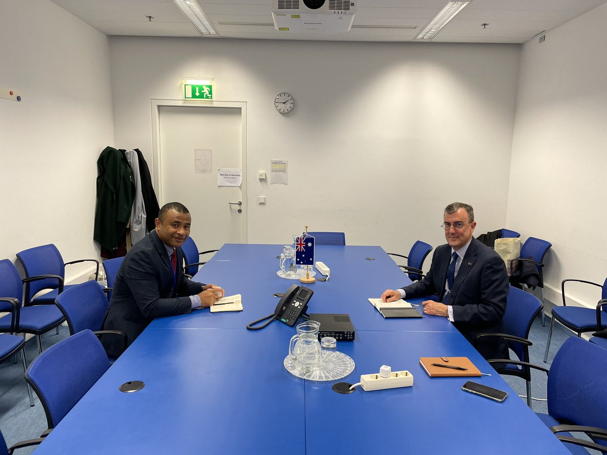 may_vueti's tweet photo. In the margins of the @iaeaorg GC66, Vienna, had a fruitful meeting with HE Ambassador Ian Biggs @AusArmsControl #IAEAGC66 #NPTReview #TPNW #nuclearlegacy #Fukushimataskforce #aukus https://t.co/P5qQHASW5L