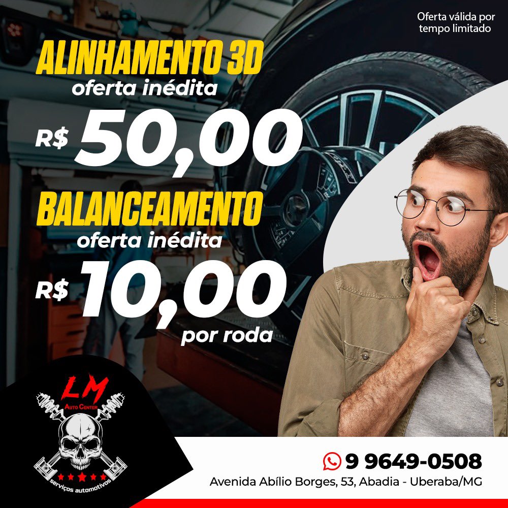 LM AUTO CENTER 🚘🛠

Av. Abílio Borges de Araújo, N°53 Uberaba/MG

WhatsApp (34)9.9649-0508 

#oficina #oficinamecanica #manutenção
#orçamentos #mecanica #revisao #alinhamento
#balanceamento #uberabamg #uberabauai
#uberabacity #ura #uberabamg