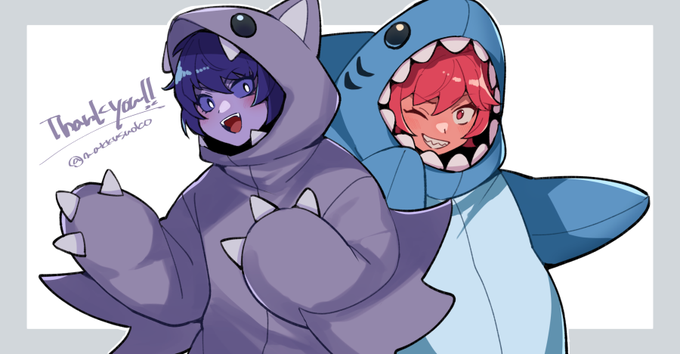 「multiple girls shark costume」 illustration images(Latest)