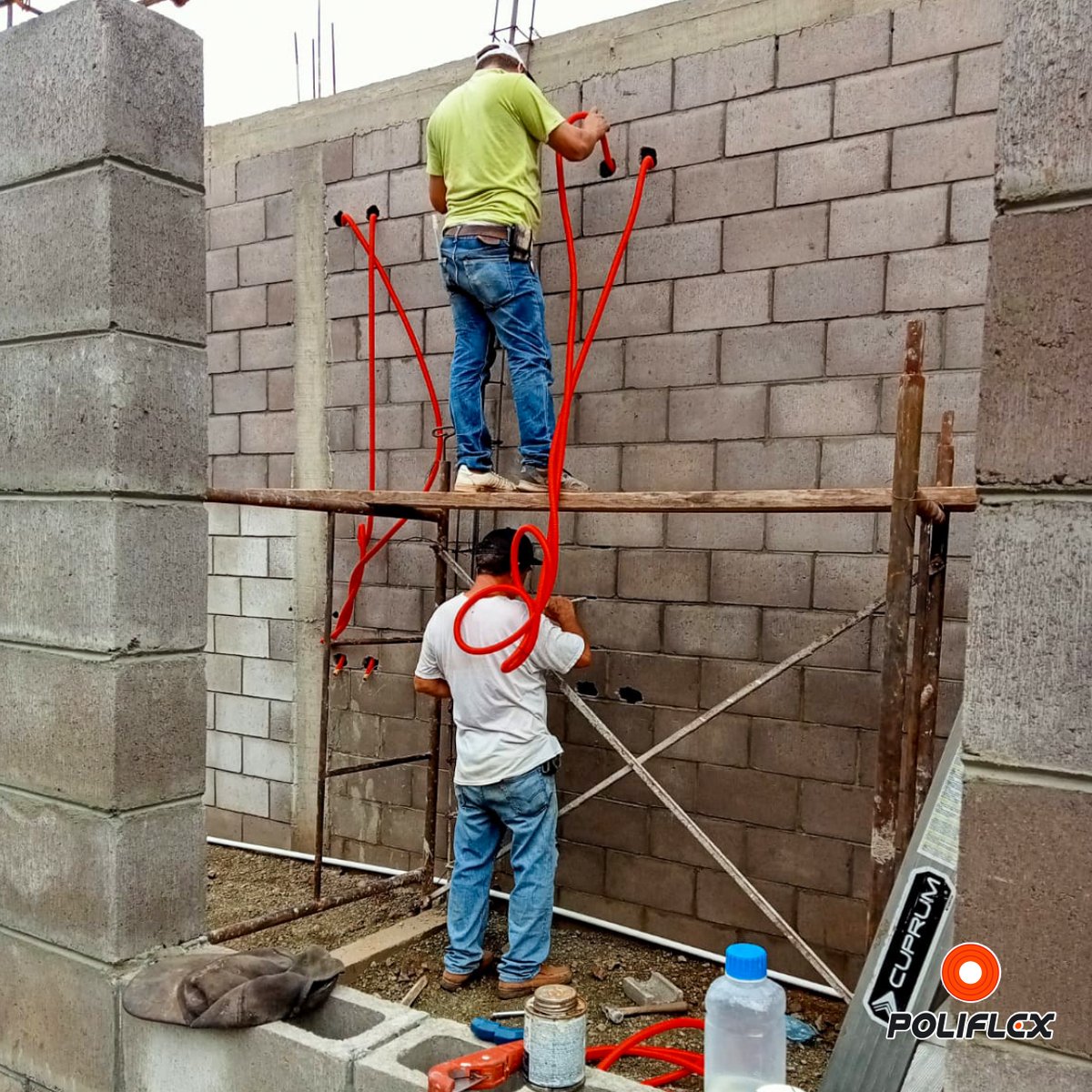poliflex's tweet photo. ¡Trabajando en equipo!
Artemio López Romero nos comparte imágenes de su trabajo en una obra de Culiacán, donde aplica nuestro Poliflex Tricapa Rojo Residencial en block hueco.
#Obra #Electricistas #Poliflex #InstalacionesEléctricas #Canalización https://t.co/lHHJ6wPw4J