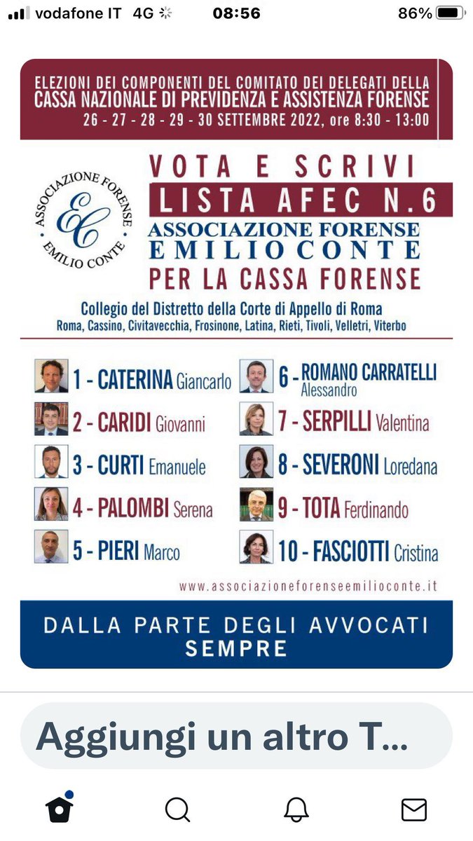 il piacere di andare a votare i Giovani Colleghi <a href="/AssEConte/">Associazione EConte</a> candidati alle Elezioni #Cassa #Forense #avvocati #Roma 
Giovani #Colleghi bravi e preparati che saranno il futuro della #avvocatura romana. Ne sono certo!
#Lista #AFEC 
💪💪👏👏💪💪