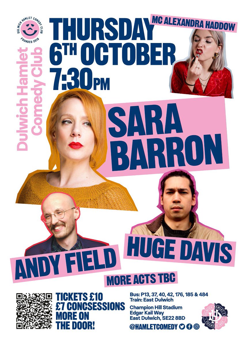 Sexy AF new poster for a Sexy AF line up a week today, created by the Sexy AF @anotherpau1. 

We will work on stopping saying ‘Sexy AF’, you get your tickets here hamlet-comedy.designmynight.com #dhfc