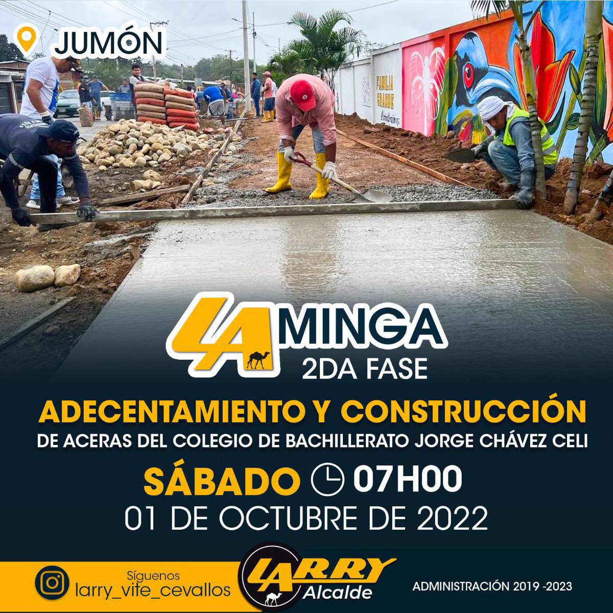 JUMÓN 

Familia Grande , Únete a la segunda Fase de la Construcción de la Acera del Colegio Jorge Chávez en JUMÓN 

Una obra que dura toda la Vida , es la educación 🤝

TE ESPERAMOS