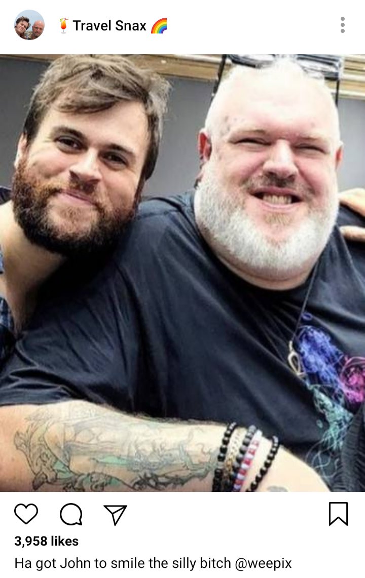 Lucius' IG: Image of Lucius an dJohn smiling for the camera. Cpation reads: Ha got John to smile the silly bitch @weepix