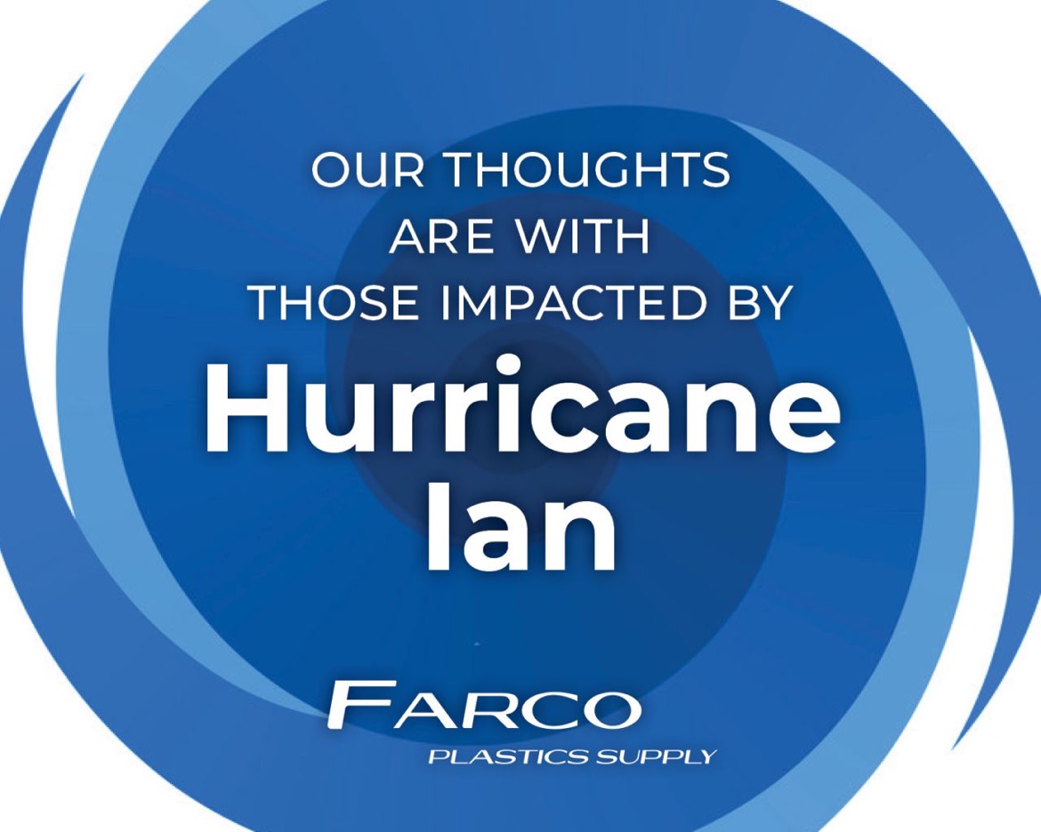 We are wishing our Florida teams, their families and friends, customers, and suppliers well as they recover from this devastating storm. The Farco Plastics Supply family is thinking of you! #HurricaneIan