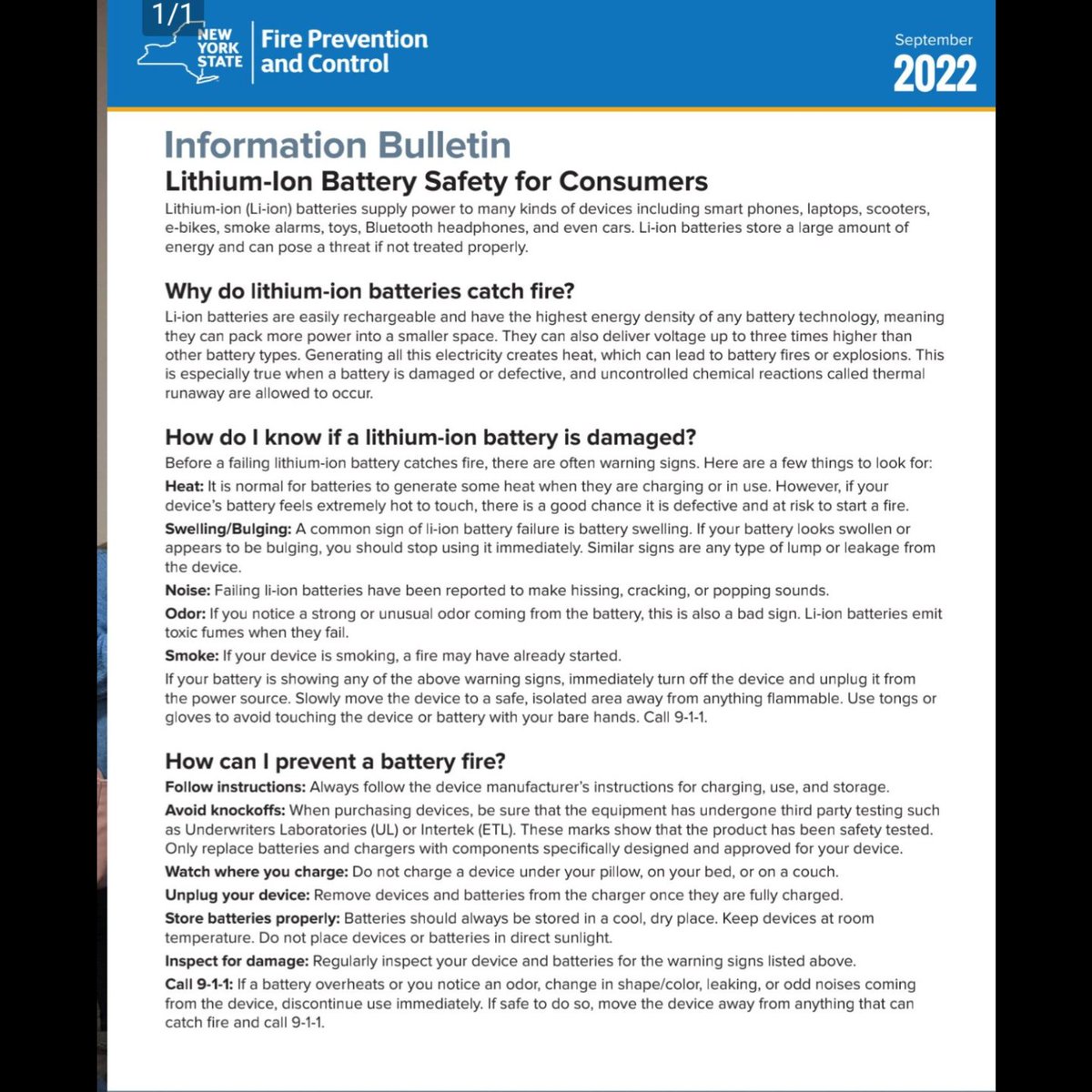 northgreecefd's tweet photo. Important Safety Information About 
Lithium-ion Batteries https://t.co/SmpaHWKWzG