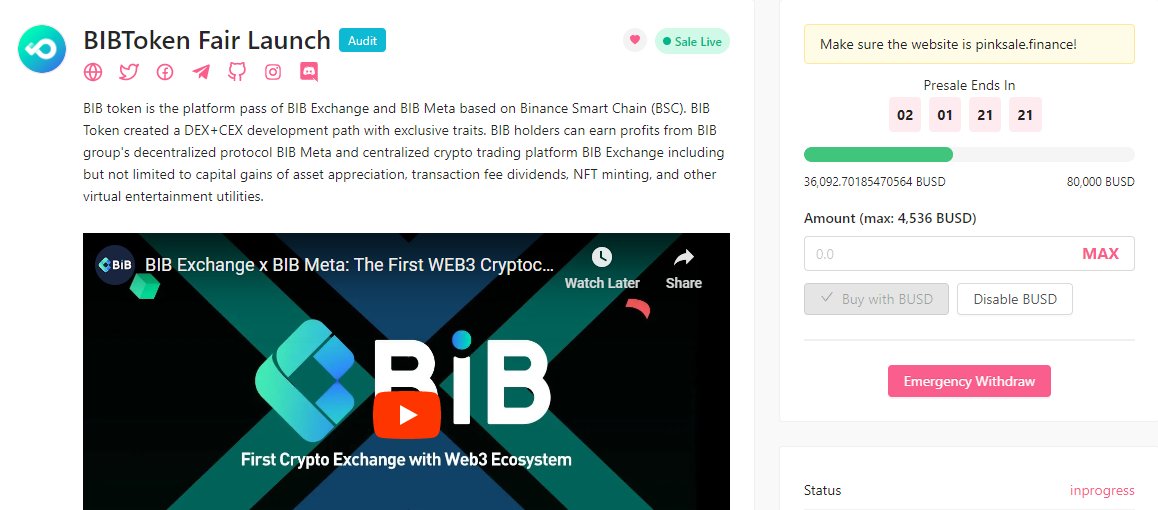 Digitalbath86's tweet image. $BIB Token Fair Launch happening at #pinksale check it out and be the first holder of #BIBexchange token! 

pinksale.finance/launchpad/0xf3…

#IDO #launchpad #cryptocurrencynews