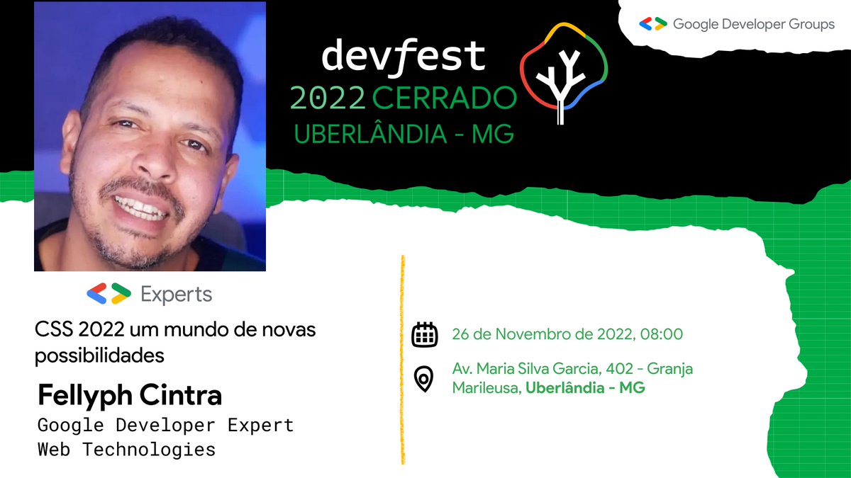 gdguberlandia's tweet photo. Fellyph Cintra é palestrante confirmado no DevFest Cerrado 2022! 🤠
@fellyph falará sobre “CSS 2022 um mundo de novas possibilidades”.
O DevFest Cerrado acontecerá dia 26/11 em Uberlândia 🚀
Ingressos: https://t.co/DDALkyin2g
#DevfestCerrado2022 #DevFest #DevFestCerrado https://t.co/5LW6GnrR3C