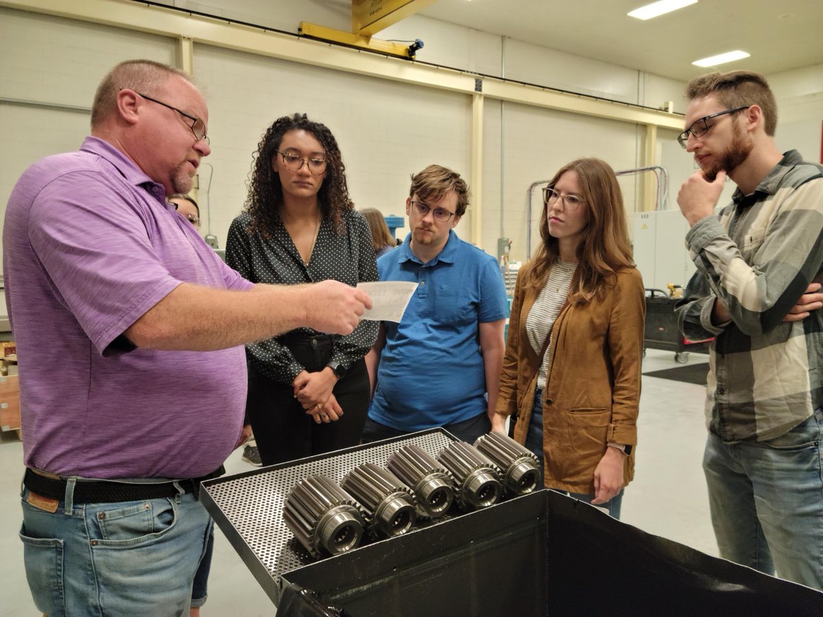 MsuPsychology's tweet photo. Shout out to Great Lakes Industries for the tour and discussion with our #MSUPsychology grad students!
Students practiced their observation & info gathering skills while experiencing a manufacturing culture of high worker autonomy and high-skill work.
#MSUSocialScience #OrgPsych https://t.co/Ucje59QQ4a