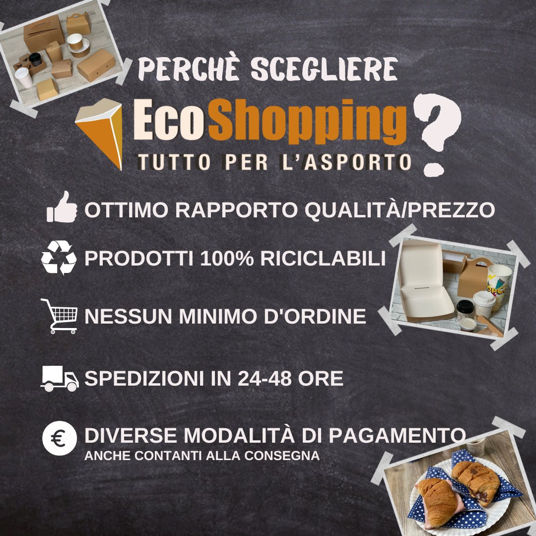 ecoshopping_it's tweet photo. Ecco perché sceglierci come fornitori per il tuo locale 👌
Ogni giorno da oltre 10 anni ci impegniamo a migliorare il nostro servizio e a offrirvi il meglio del #packaging Made in Italy 🇮🇹
Scopri tutta la nostra gamma prodotti 
https://t.co/zACyEM277M https://t.co/v973MkLBnK