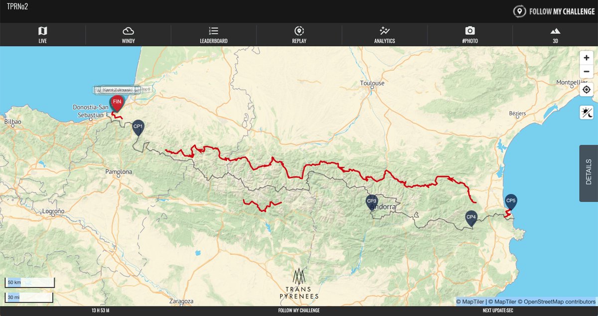 #TPRNo2 HOW TO FOLLOW THE RACE 
The beautifully demanding Pyrenean playground awaits our TPR riders. And, you can be there too. Following the 1500KM Race can all be done via:
1. LIVE TRACKING MAP &amp; LEADERBOARD - transpyrenees.cc