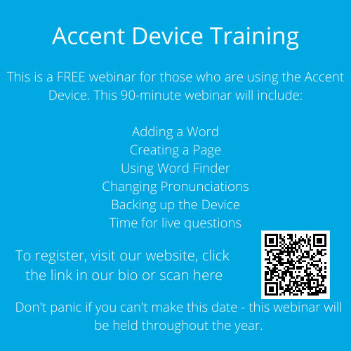 LiberatorLtd's tweet photo. It's not too late to sign up to today's webinars! We have 2 webinars running today - both free to attend and both focusing on device programming - the Accent and NovaChat devices. 
You'll find the link in our bio 😊
#aacawarenessmonth #Accent #aacsupport #novachat #aaceducation https://t.co/meCJXixsF5