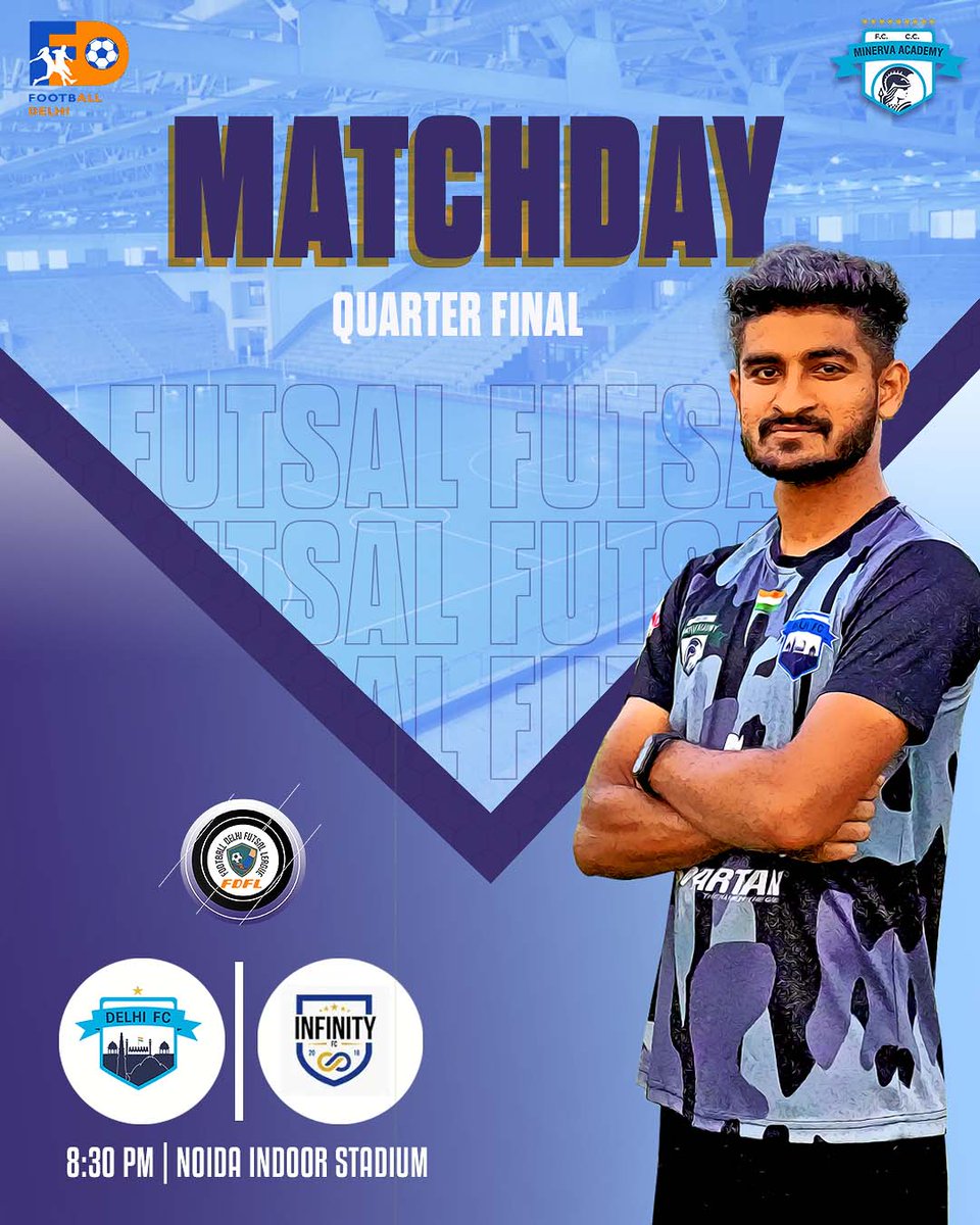 minervapunjabfc's tweet photo. π¨πππππππππ¨
It's Show time. Our #BrothersinNorth Delhi FC for face Infinity FC in the Quarter Final of the FD Futsal League campaign. πͺπ»
They start off the game at 8:30PM with all eyes on getting a step closer to the title.
#MAFC #DilmeinDilli #DelhiFutsalLeague https://t.co/P6NmzRAcHS