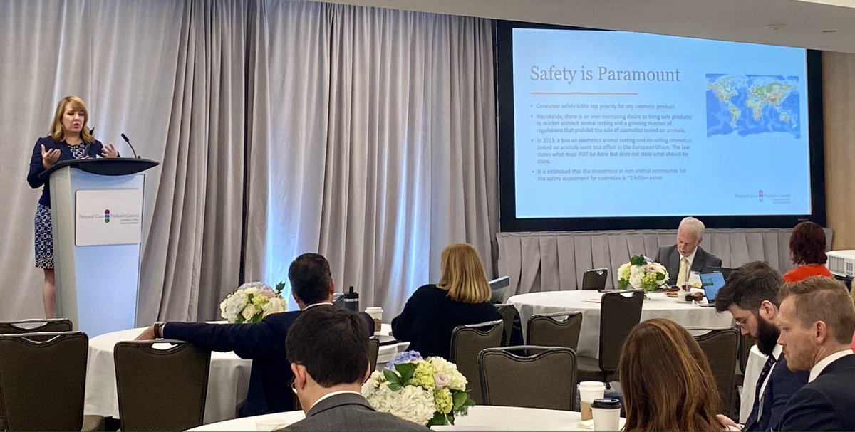 PCPC_News's tweet photo. Kimberly Norman, Ph.D., DABT, ERT, Senior Director, Safety and Regulatory Toxicology, PCPC reviews the history of regulation and explores the impact of the changing regulatory environment on cosmetics product development. #PCPC2022 https://t.co/l5QgVzJBJv