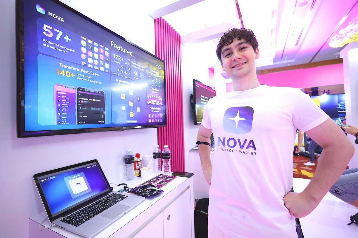Polkadot's tweet photo. 2/ The Polkadot booth saw @BitDotCountry, @bifrost_finance, @CESS_Storage, @DAM_Finance, @MoonbeamNetwork, @NovaWalletApp, @PhalaNetwork &amp; @Web3Go speak to crowds of developers, blockchain enthusiasts, and more! https://t.co/98hm2JLXFE
