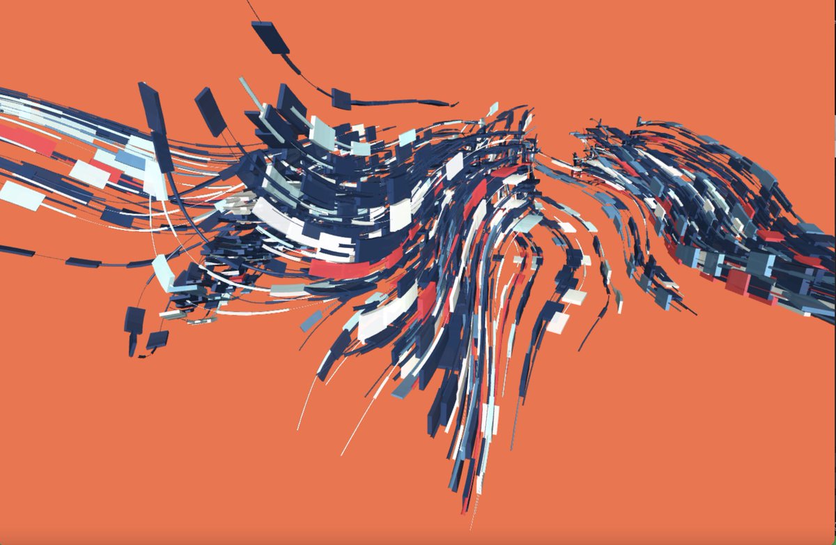 starkeffectart's tweet photo. organized chaos w/ clustering and a new color scheme

#generativeart #genart #processing #creativecoding #digitalartwork #threejs #NFTartwork #nft https://t.co/gUQ6PboDeM