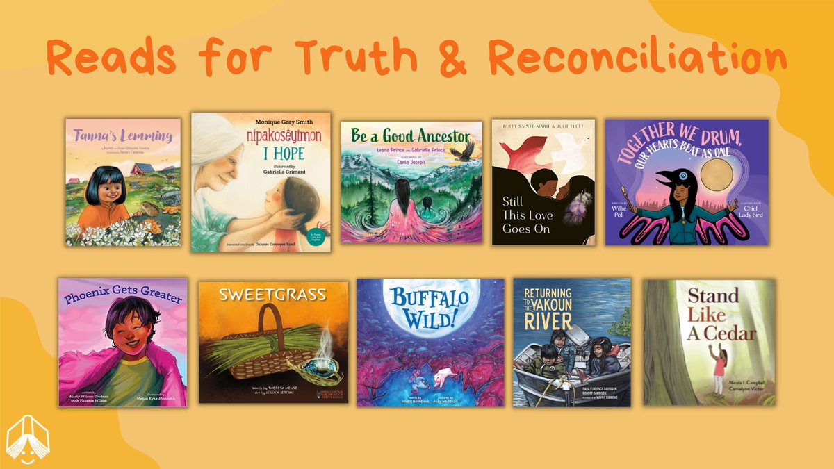 kidsbookcentre's tweet photo. Tomorrow is the National Day for Truth and Reconciliation. We encourage all to continue reading and learning about the history and legacy of residential schools and colonialism. Indigenous voices and stories have the power to heal and inspire us. #NDTR https://t.co/2wadEcDcaH