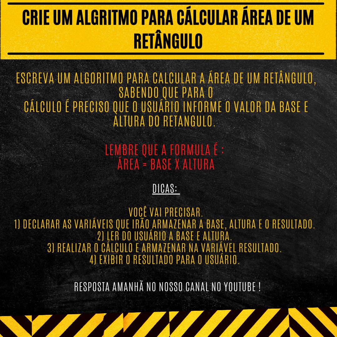 programedegraca's tweet photo. Exercício de lógica de programação !!! 

#exercicioslogica #programacao #bolhadev #aprendaaprogramar https://t.co/40QjeRC0Kp