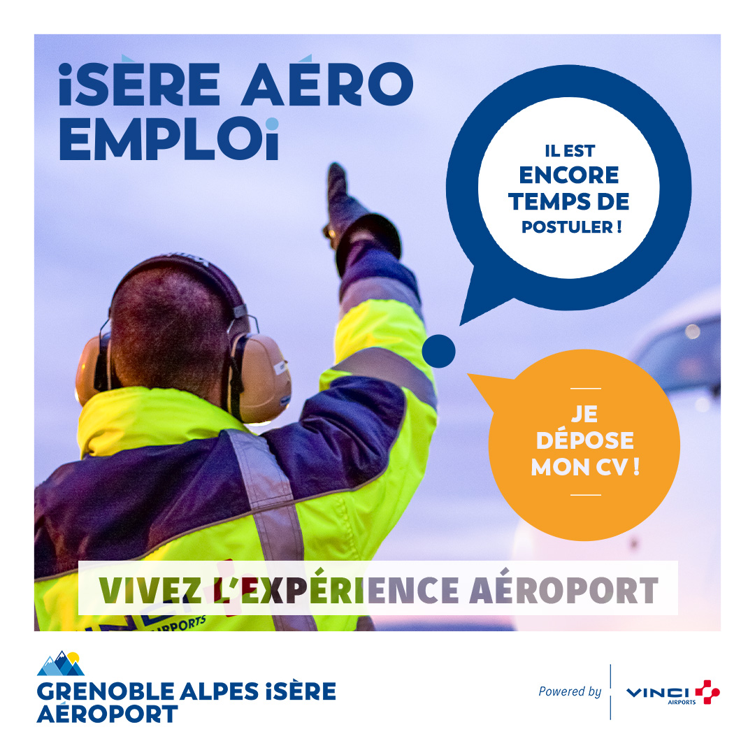 AirportGrenoble's tweet photo. L'Aéroport Grenoble Alpes Isère #recrute pour la saison hivernale 2022-2023 ! 

✈️ Rejoindre #VINCIAirports, c'est l'opportunité de découvrir les métiers de l'aérien et de l'aéroportuaire. 

Plus d'infos sur 👉 https://t.co/jvPPWf1hzw
@vinciairportsfr #recrutement https://t.co/85fbSsAoeu