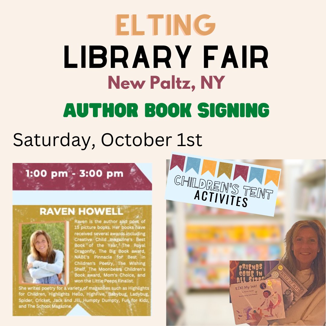 atpearthkeeper's tweet photo. My next author signing will be in the Hudson Valley. Hope to see you, we'll be happy dancing, rain or shine!✍️#booksigning @EltingLibrary #libraryfair #kidlit #childrensbooks #kidsbooks #fallfair #childrensactivities #familyfun #hudsonvalleyNY #childrensauthor #picturebooks https://t.co/gbgNqKBO19