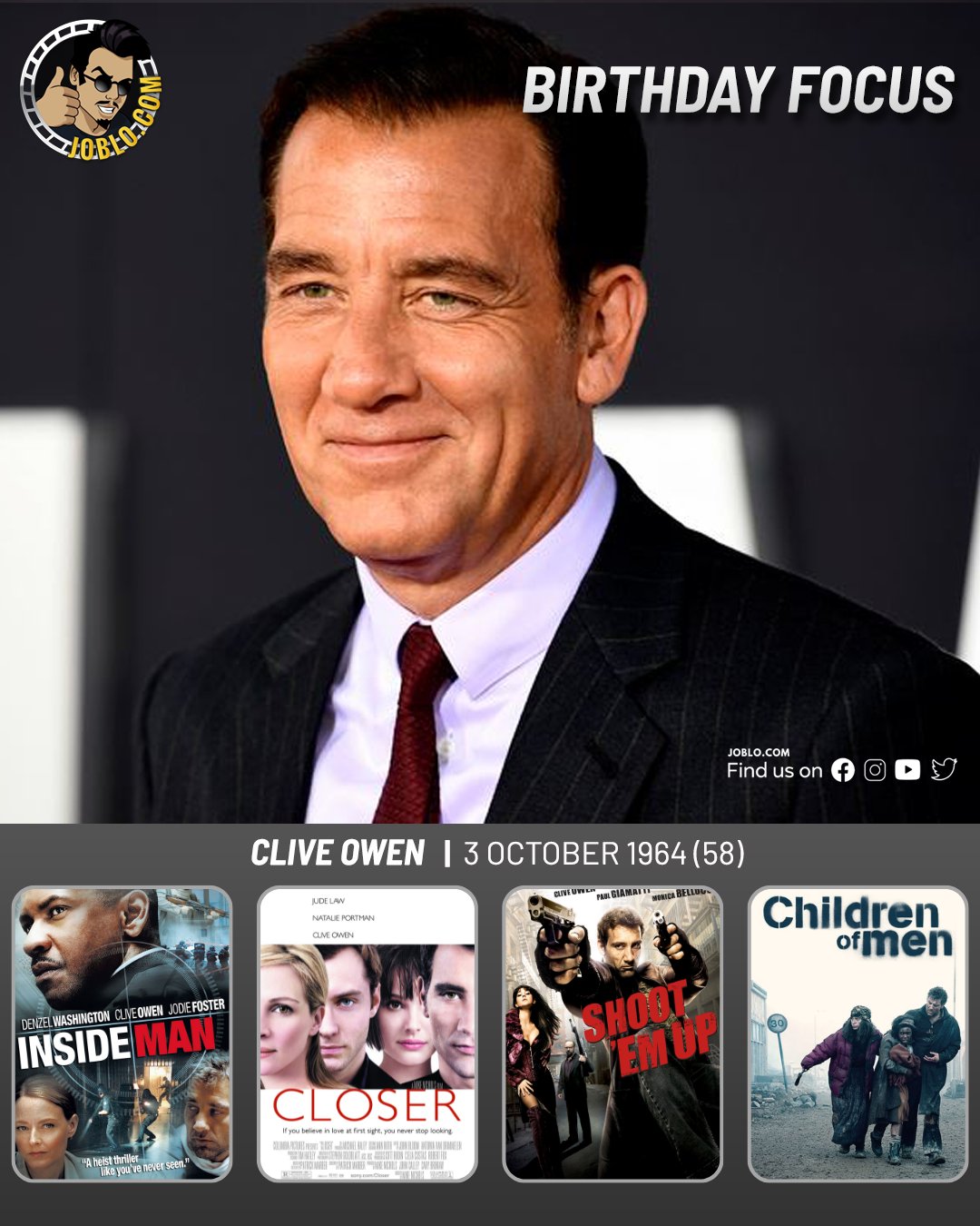 Happy birthday Clive Owen!  