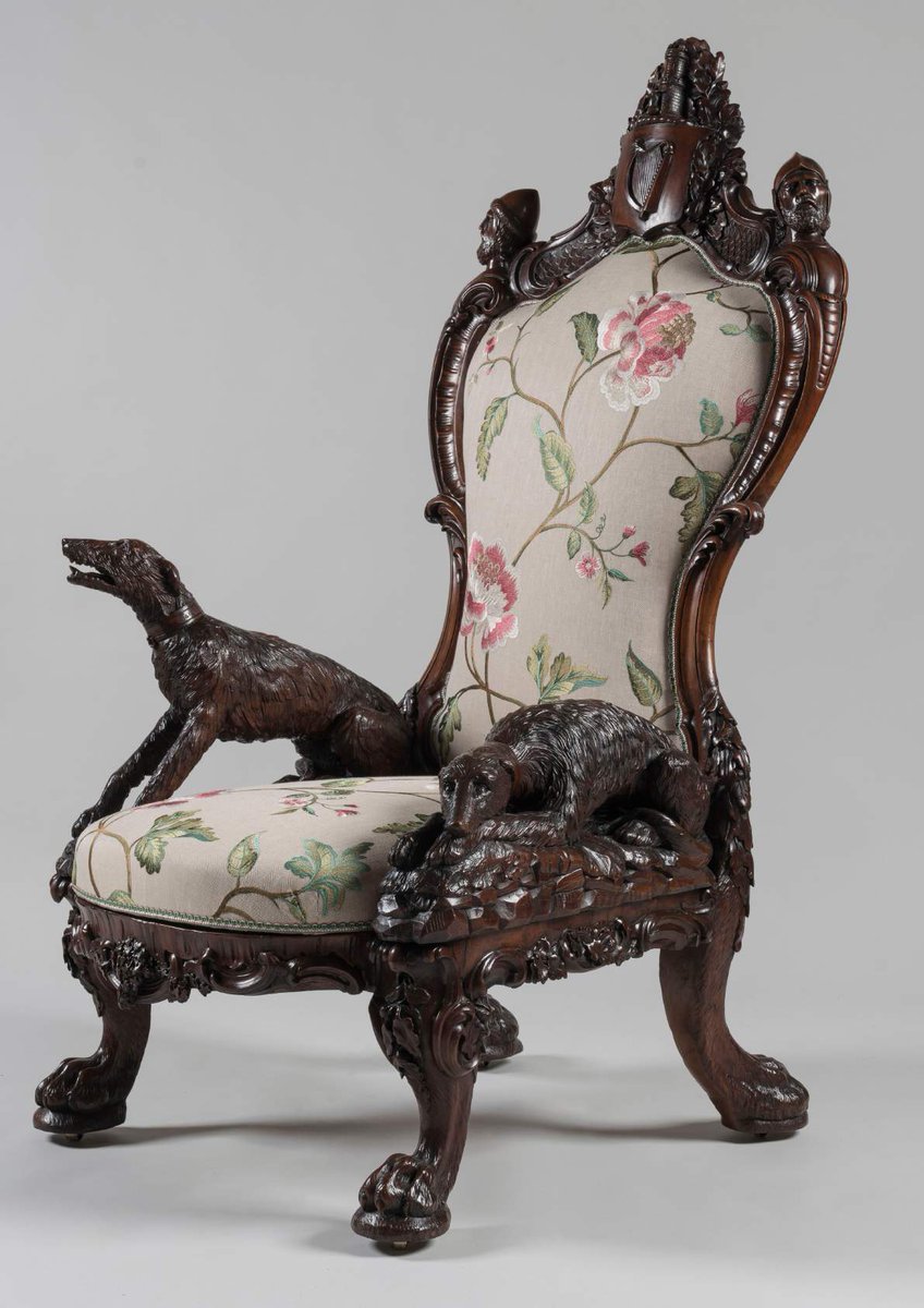 BADA1918's tweet photo. For BADA Week 2022, Butchoff Antiques has chosen to feature this remarkable carved armchair by Arthur Jones. Carved entirely from Irish bog yew wood, the armchair is designed to illustrate the history of Ireland.

Visit https://t.co/avK8LeUkMh to see more features! https://t.co/iFrlBgGAHp